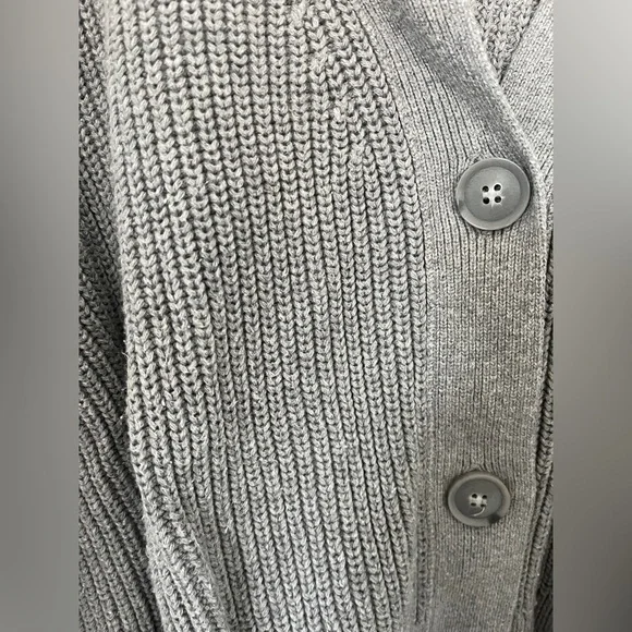 & Other Stories Slouchy Gray Cotton Cardigan - Picture 2 of 3